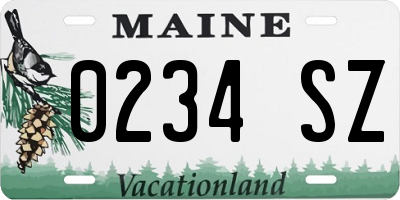 ME license plate 0234SZ
