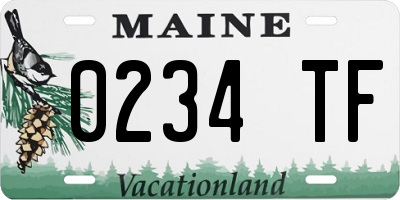 ME license plate 0234TF