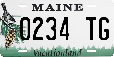 ME license plate 0234TG