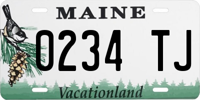 ME license plate 0234TJ