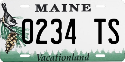 ME license plate 0234TS