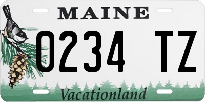 ME license plate 0234TZ