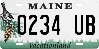 ME license plate 0234UB