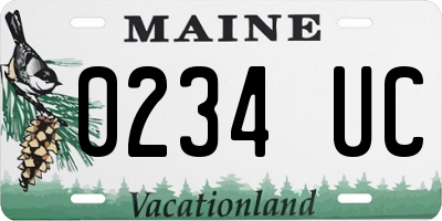 ME license plate 0234UC