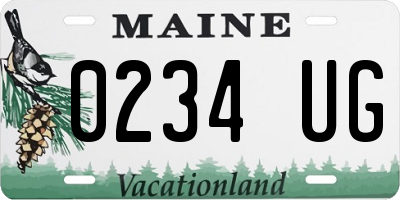 ME license plate 0234UG
