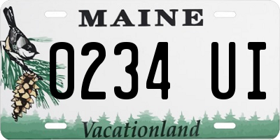 ME license plate 0234UI