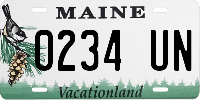 ME license plate 0234UN