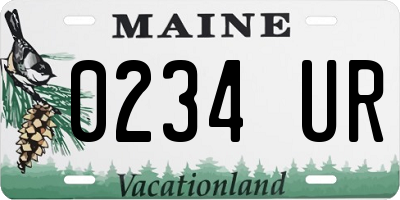 ME license plate 0234UR