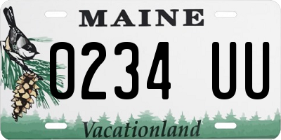 ME license plate 0234UU