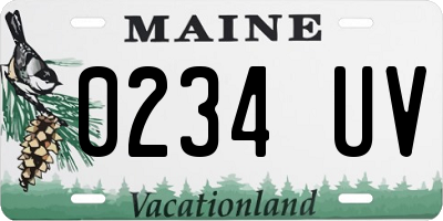 ME license plate 0234UV