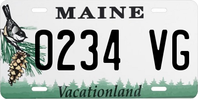 ME license plate 0234VG