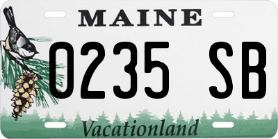 ME license plate 0235SB