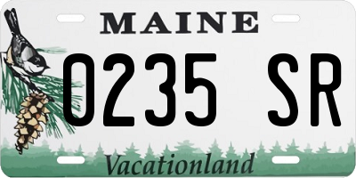 ME license plate 0235SR