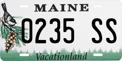 ME license plate 0235SS
