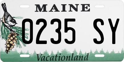 ME license plate 0235SY
