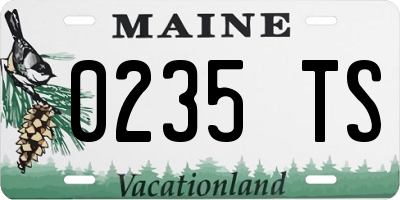 ME license plate 0235TS