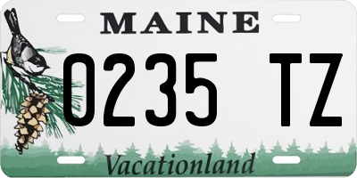 ME license plate 0235TZ