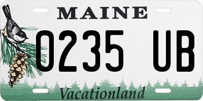 ME license plate 0235UB