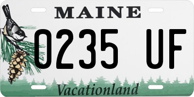 ME license plate 0235UF