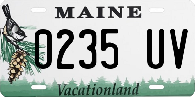 ME license plate 0235UV