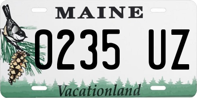 ME license plate 0235UZ