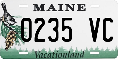 ME license plate 0235VC