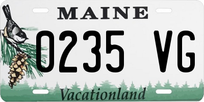 ME license plate 0235VG