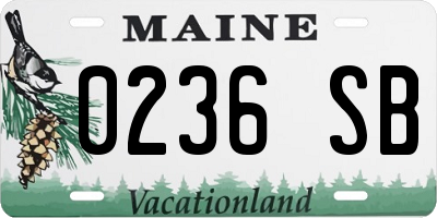 ME license plate 0236SB