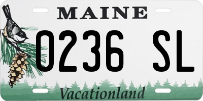 ME license plate 0236SL