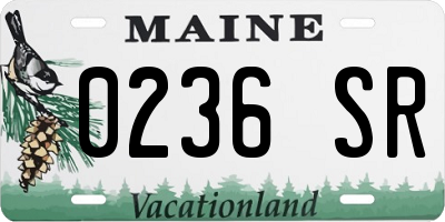 ME license plate 0236SR