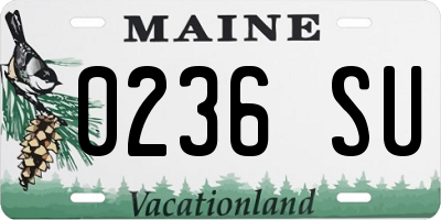 ME license plate 0236SU