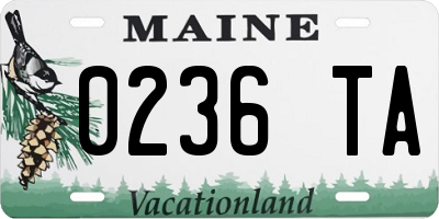 ME license plate 0236TA
