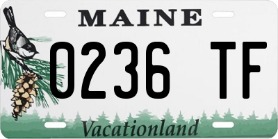 ME license plate 0236TF