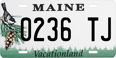 ME license plate 0236TJ