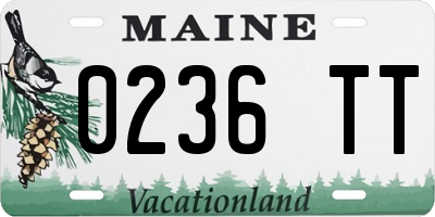ME license plate 0236TT