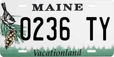 ME license plate 0236TY