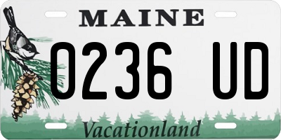 ME license plate 0236UD