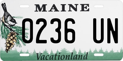 ME license plate 0236UN