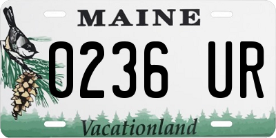 ME license plate 0236UR