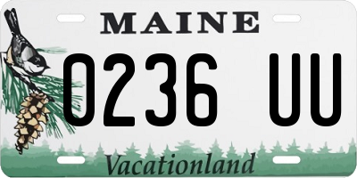 ME license plate 0236UU