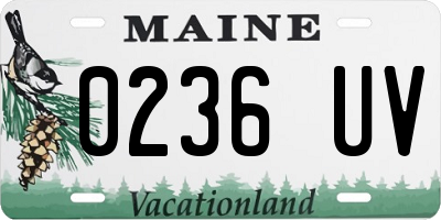 ME license plate 0236UV