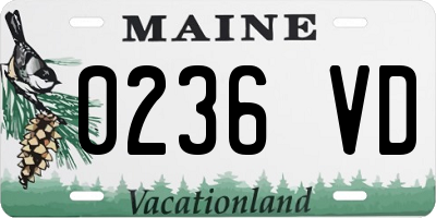 ME license plate 0236VD