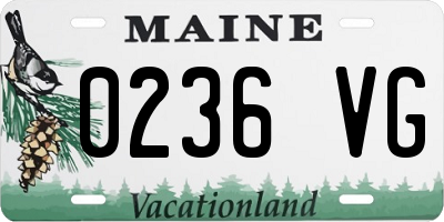 ME license plate 0236VG