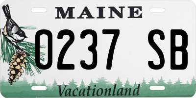 ME license plate 0237SB