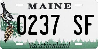 ME license plate 0237SF