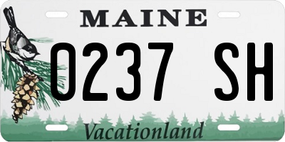ME license plate 0237SH