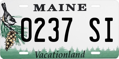 ME license plate 0237SI
