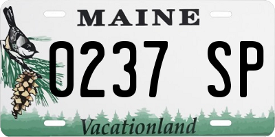 ME license plate 0237SP