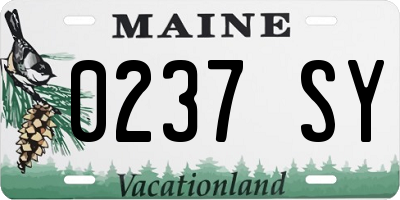 ME license plate 0237SY