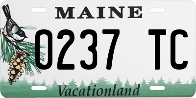ME license plate 0237TC